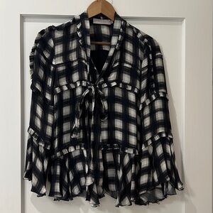 Preen Line by Thornton Bregazzi- plaid Women's Blouse -Size Small